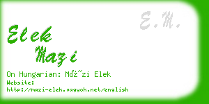 elek mazi business card